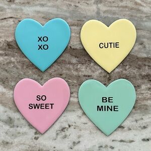 Conversation Hearts Coaster Set - Valentines Day